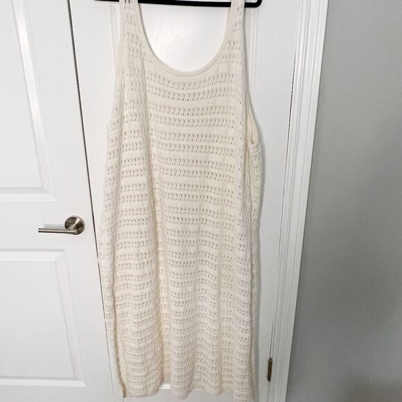 Old Navy Sleeveless Crochet Midi Swim Cover-Up Dress Size 4X Cream - Picture 3 of 7